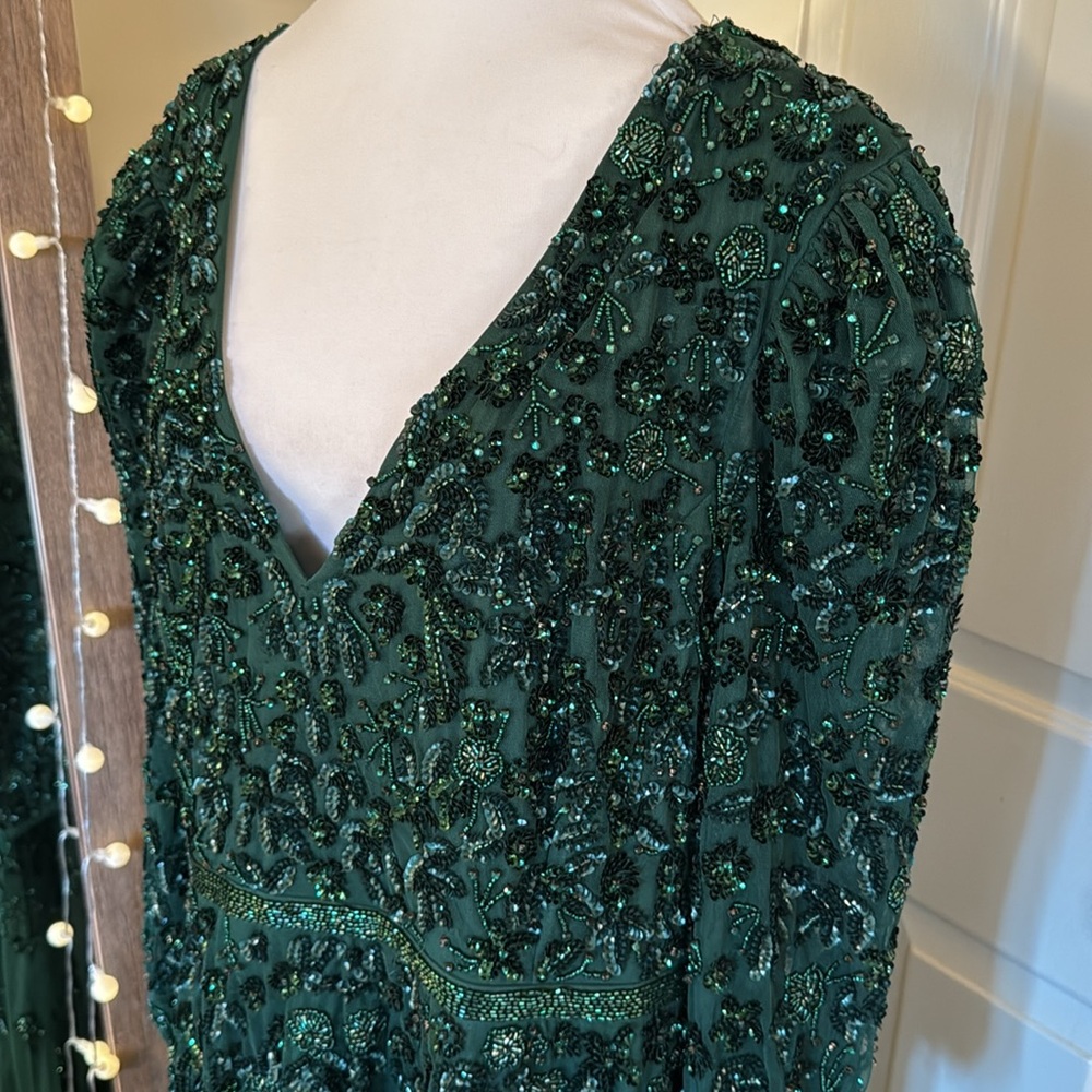 Mac Duggal Green Embellished Maxi Dress - Picture 4 of 16